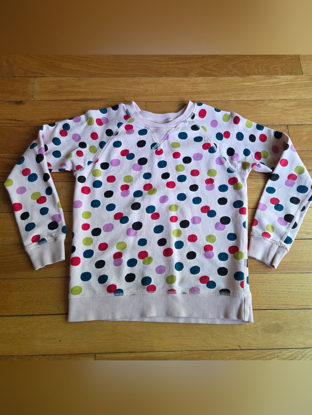 Hanna Andersson Pink Polka Dot Long Sleeve Sweatshirt